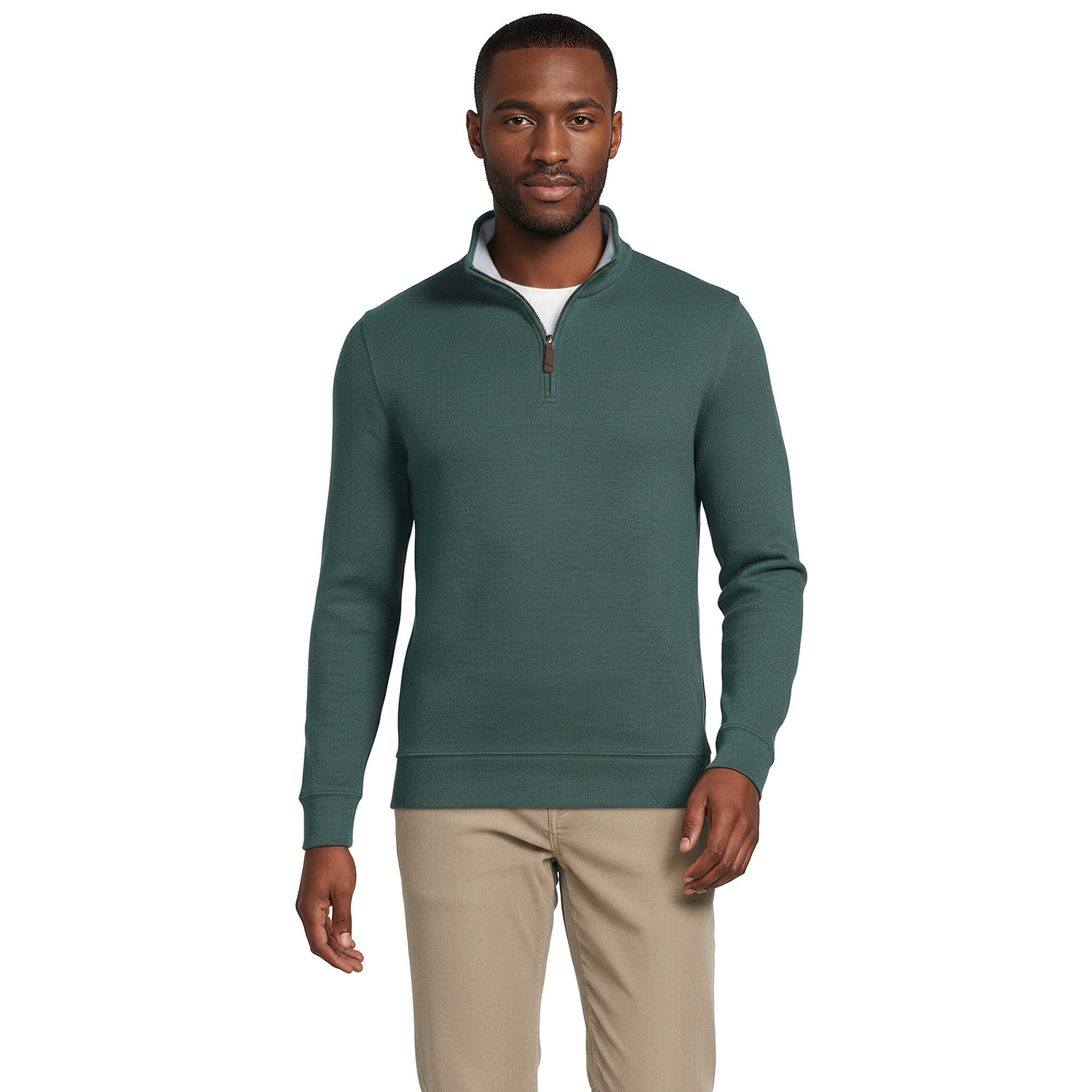 Lands' End Bedford Rib Quarter Zip Pullover Sweater