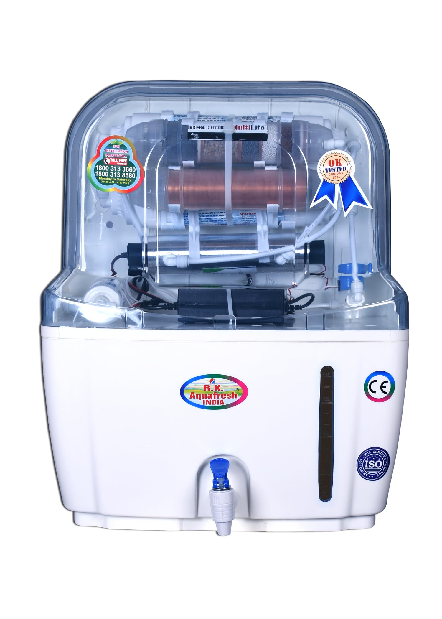 R.k. Aqua Fresh India E-002 Water Purifier No Ro System (Uv+Copper+Minerals) 12Ltrs Only For Municipal,Corporation Water