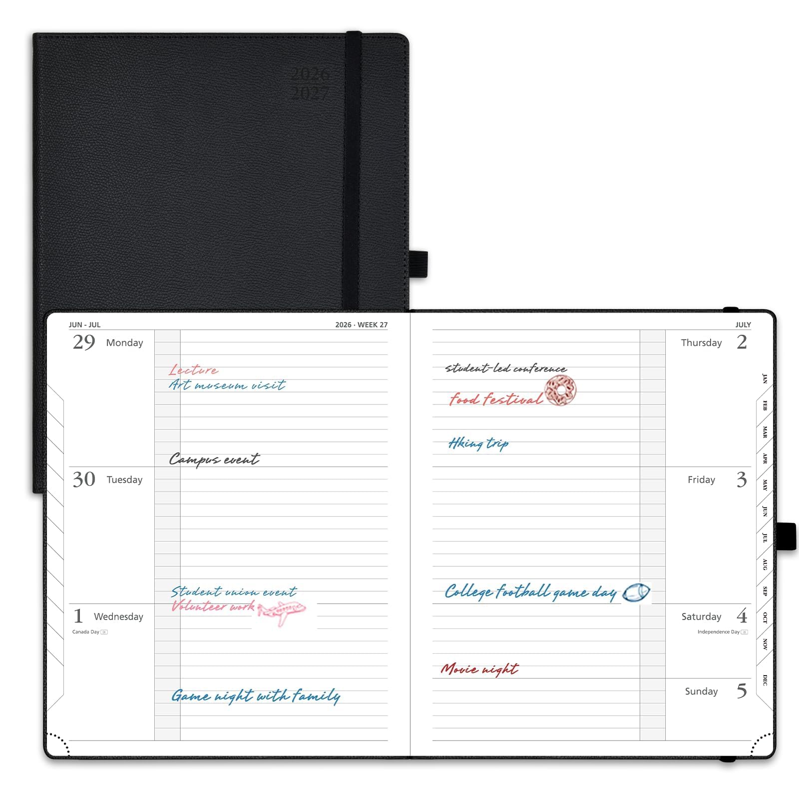 POPRUN Planner 2026-2027 (Large 8.5"x10.5"), Academic Year Weekly Planner