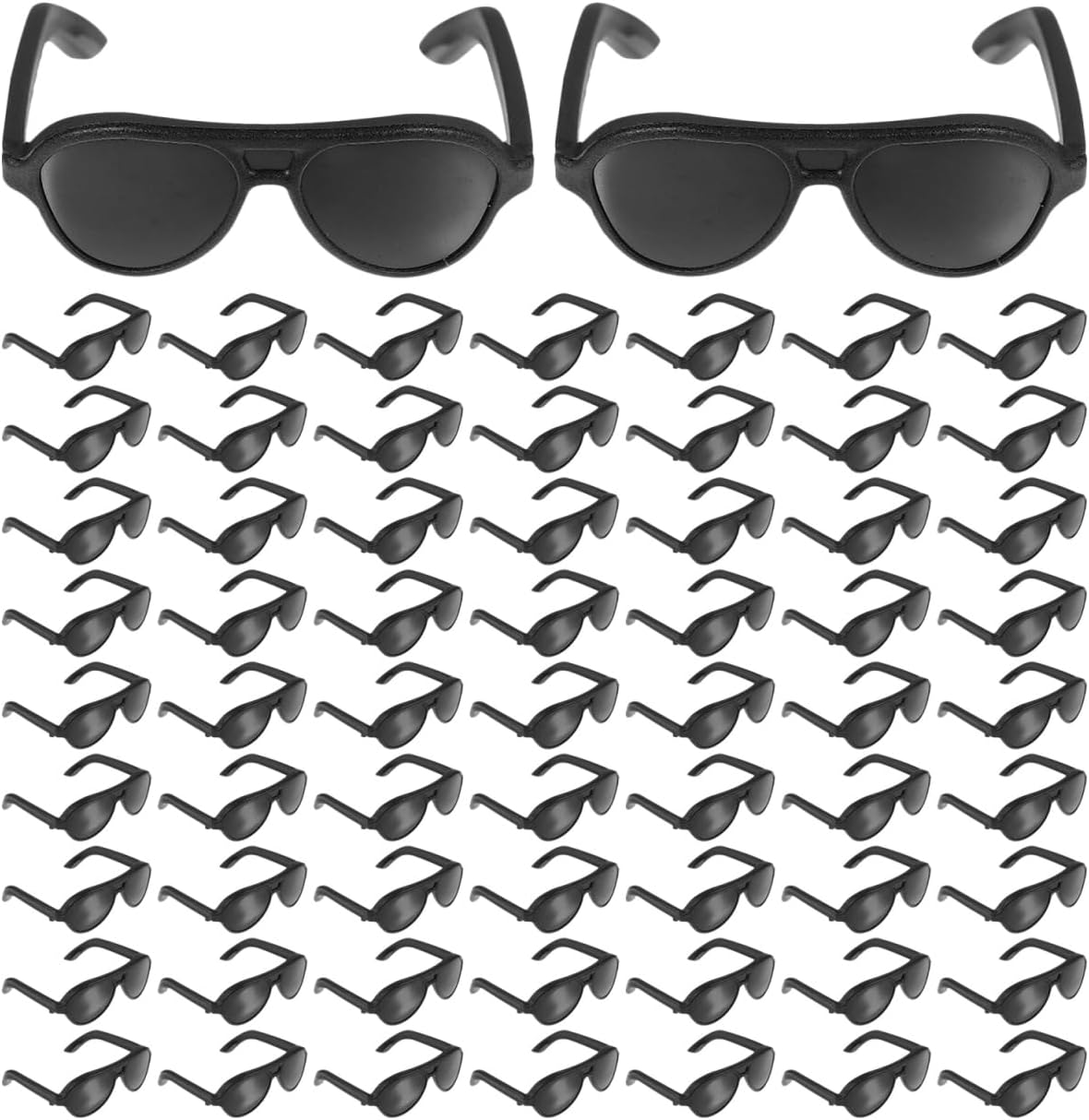 Gadpiparty 120 Pcs Mini Sunglasses for Dolls Black Sunglasses Doll Costume Accessories Doll Dress Up Cosplay Accessories Doll DIY Sunglasses for Dollhouse Crafts