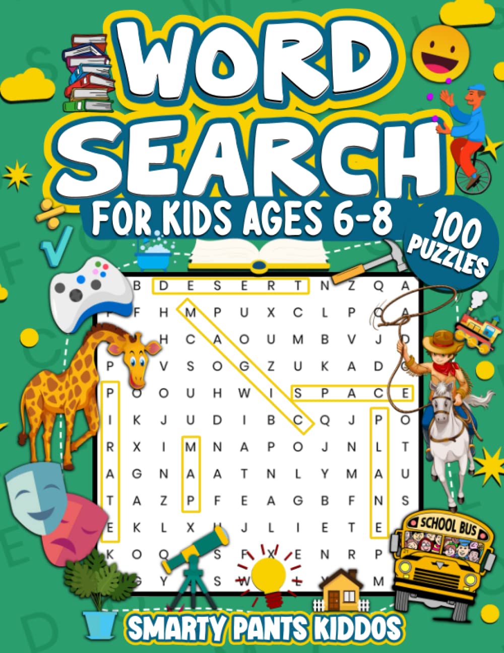 Word Search for Kids Ages 6-8: 100 Puzzles