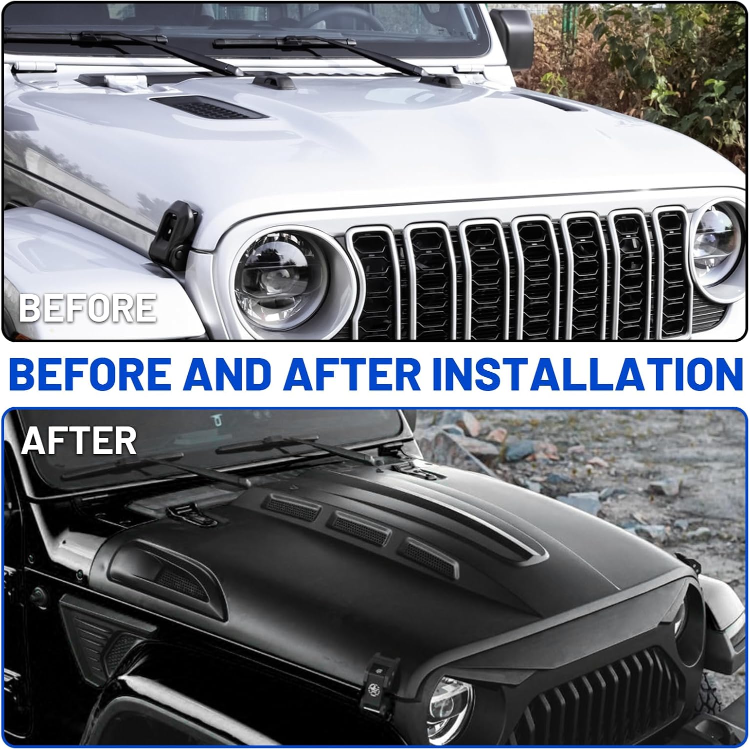 Hood Replacement Hood Heat Dispersion for 2018-2025 Jeep Wrangler JL&& 2020-2023 Gladiator JT