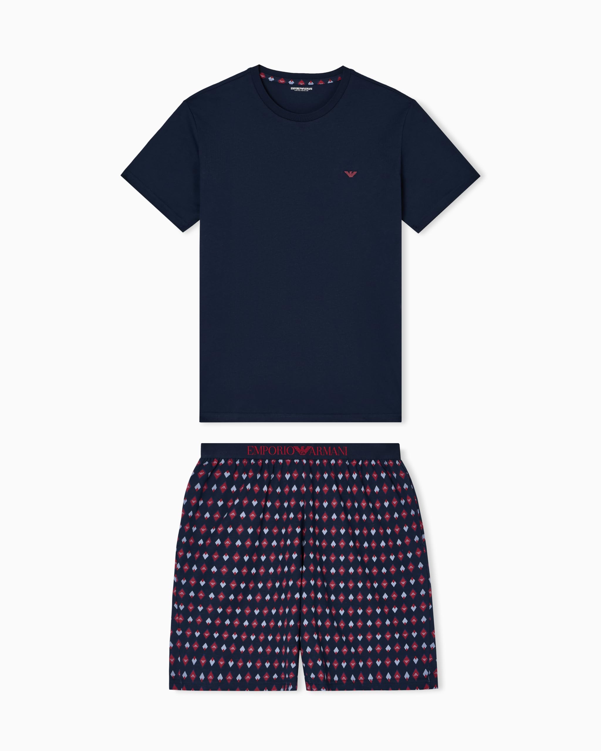 Emporio Armani Herren Blau Klassischer -Pyjama, Klassisch, Gemischt, Größe M, M