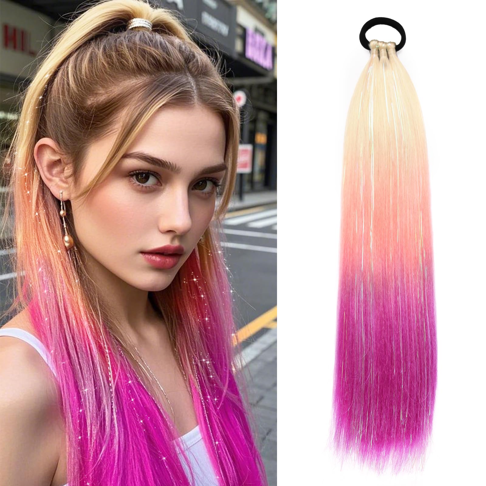 Amazon.com : Ponytail Extension 18 inch Blonde to Pastel 