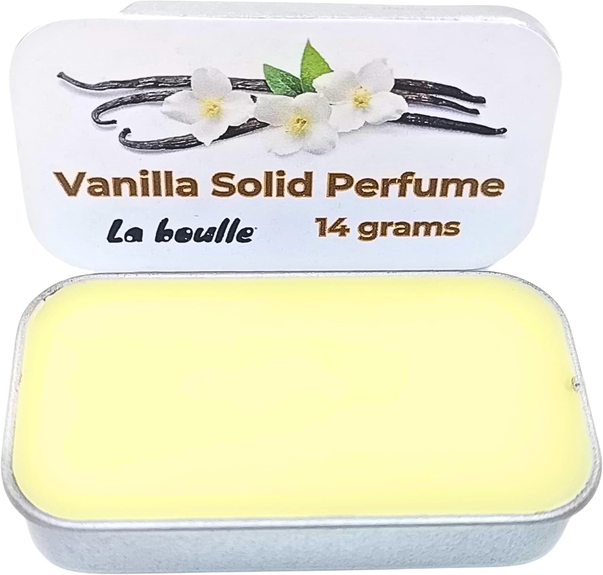 Solid Perfume Balms. Handmade. 14 gr. Only natural ingredients. Long lasting perfume. (Vanilla)