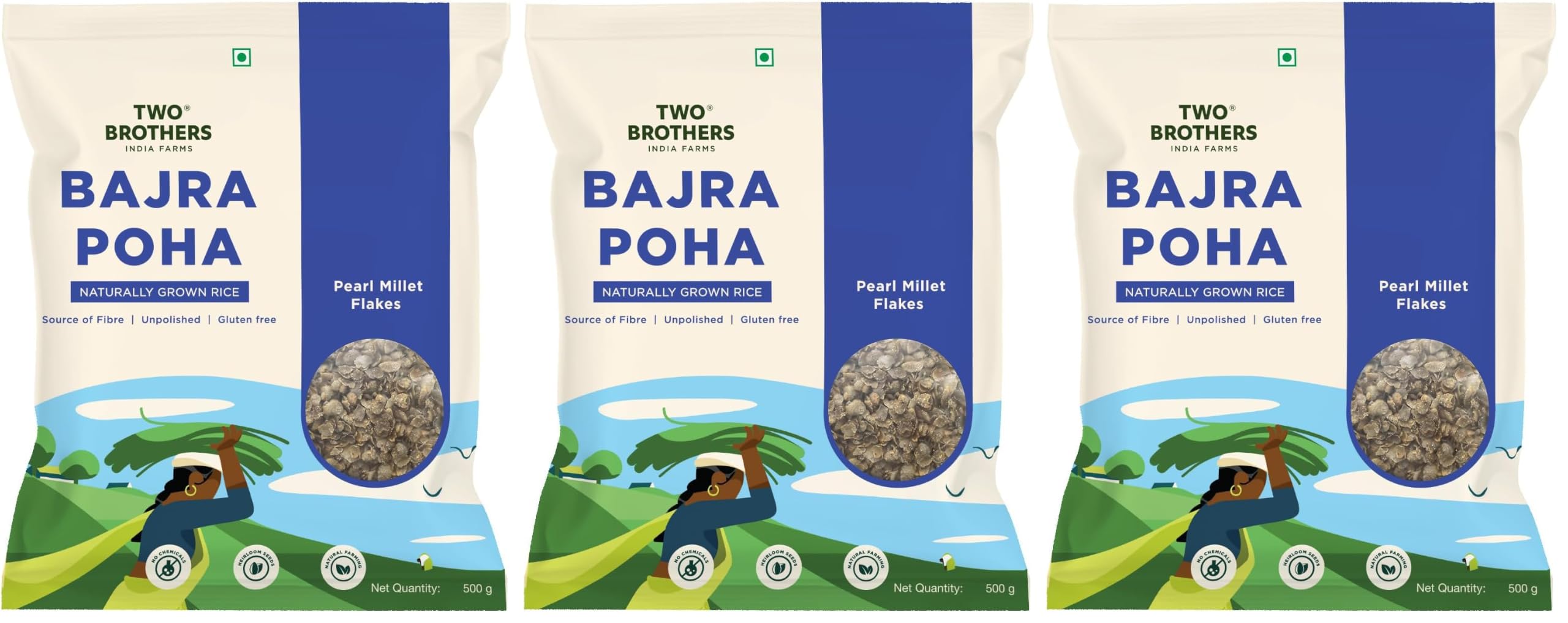 Two Brothers Organic Farms Bajra Poha (500g)