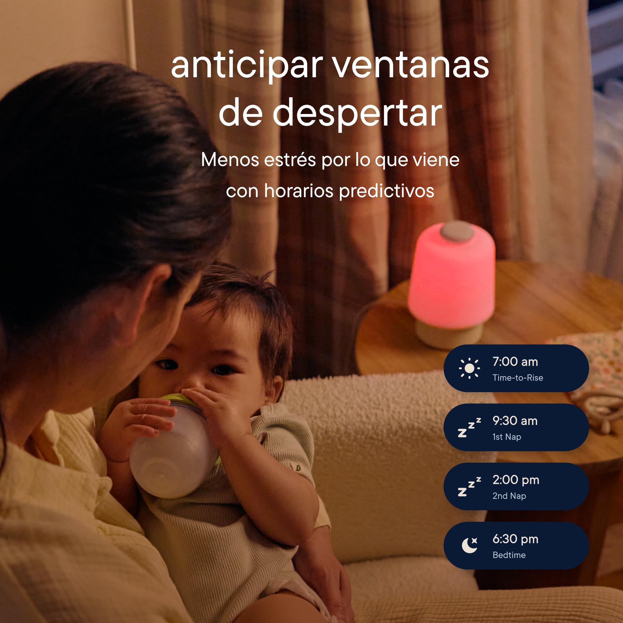 Máquina de sonido Hatch Baby y luz nocturna – ruido blanco y luz para bebés, entrenador de sueño, creador de rutinas, reloj “hora de levantarse” para habitación infantil