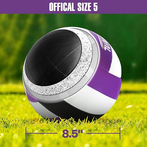 Miniatura 7 de Outdoor Portable Volleyball Net Set with Adjustable Height Steel Poles, Volleyball, Anti-sag Winch System, Pump, Boundary Line, and Carry Bag for
