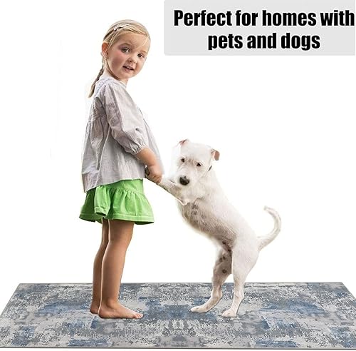 Miniatura 3 de famibay Alfombra de área de 4 x 6, lavable a máquina, moderna abstracta para habitación, dormitorio, suave, apta para mascotas, alfombra de área con