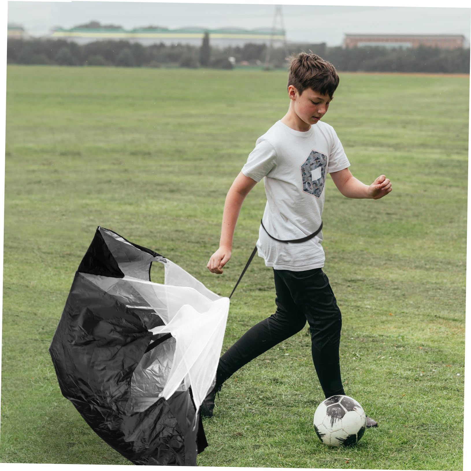 Yardwe Forniture per l'allenamento di Calcio Ragazze Che corrono in Pantaloncini Giocattolo Paracadute Corsa con Paracadute Allenatore di Resistenza Allenamento alla Corsa Panno Oxford