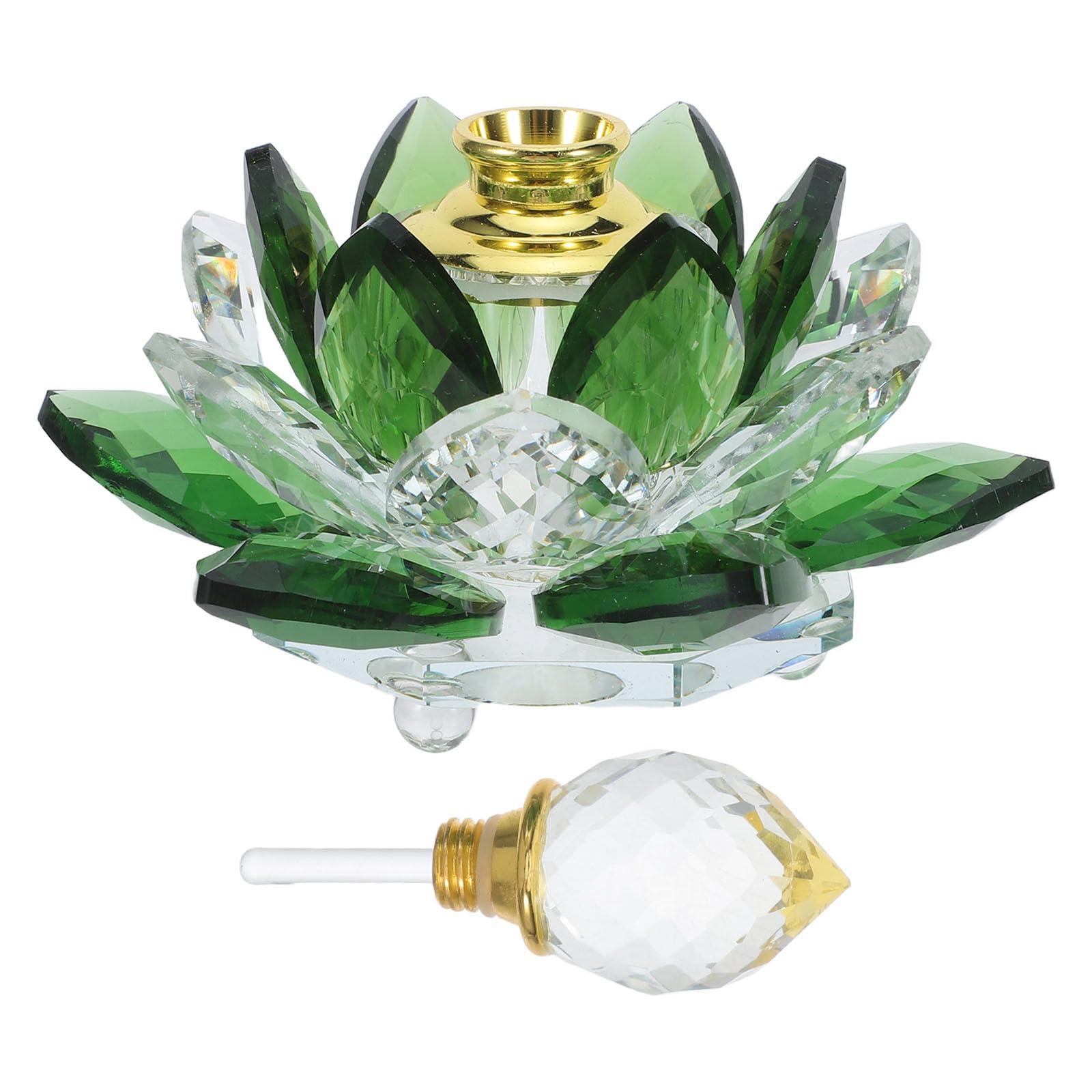 Porte-parfums cristal vert lotus vintage pour chambre