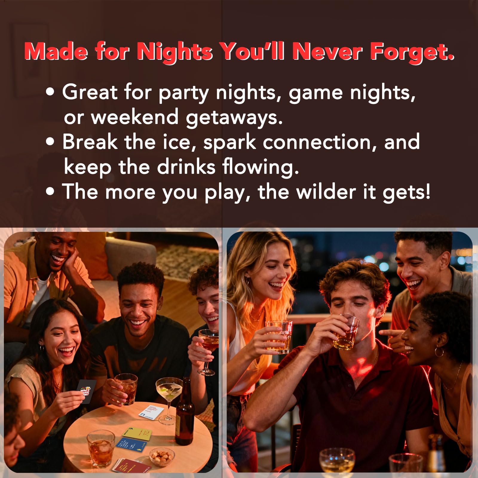 Taxhtext Drinking Games for Party Night - 150 Hilarious Cards for 2+ Players, Fun Adult Party Game for College Parties Graduation Party Games, 21+ Drinking Fun, Valentines Gifts for Him & Her