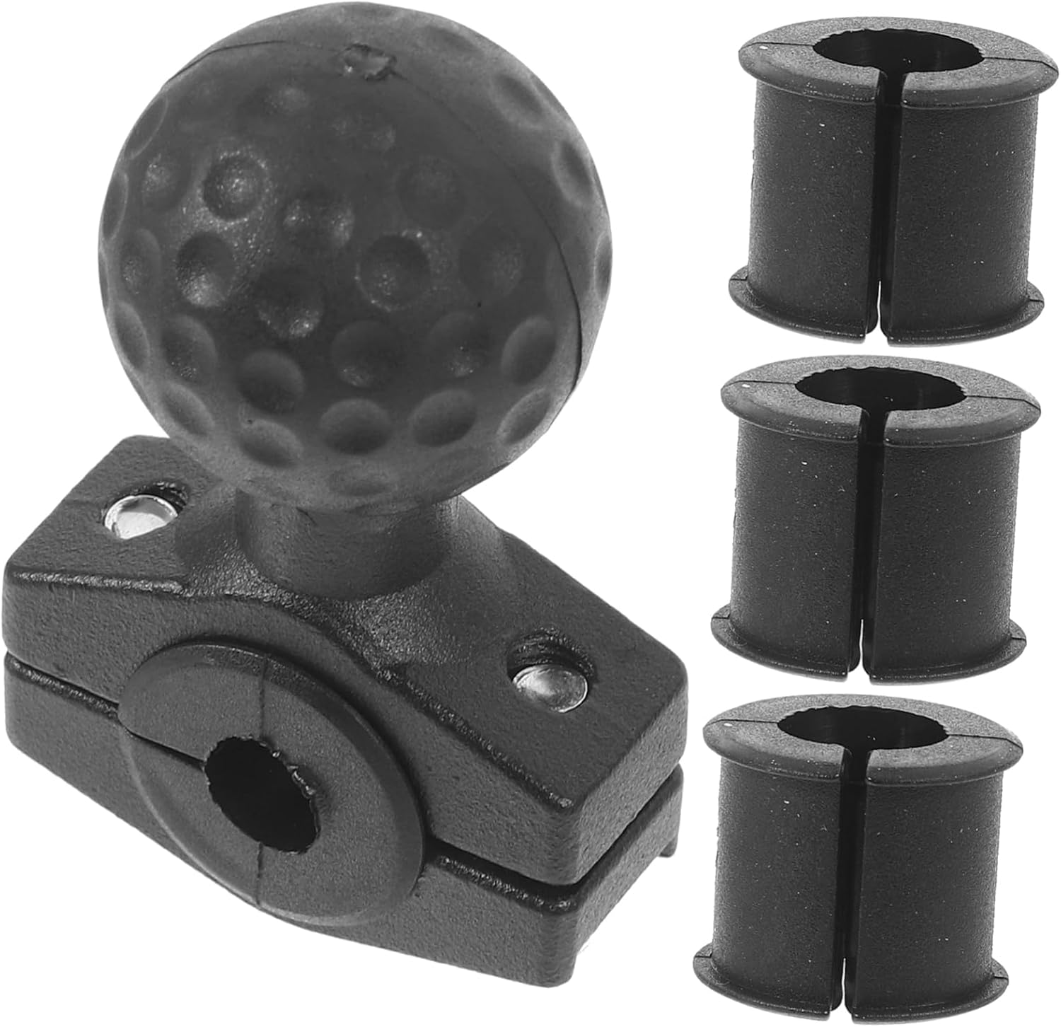 Luxshiny 5pcs Motorcycle Rearview Mirror Mount Handlebar Clamp 360-degree Rotation Sturdy Zinc Alloy TPU