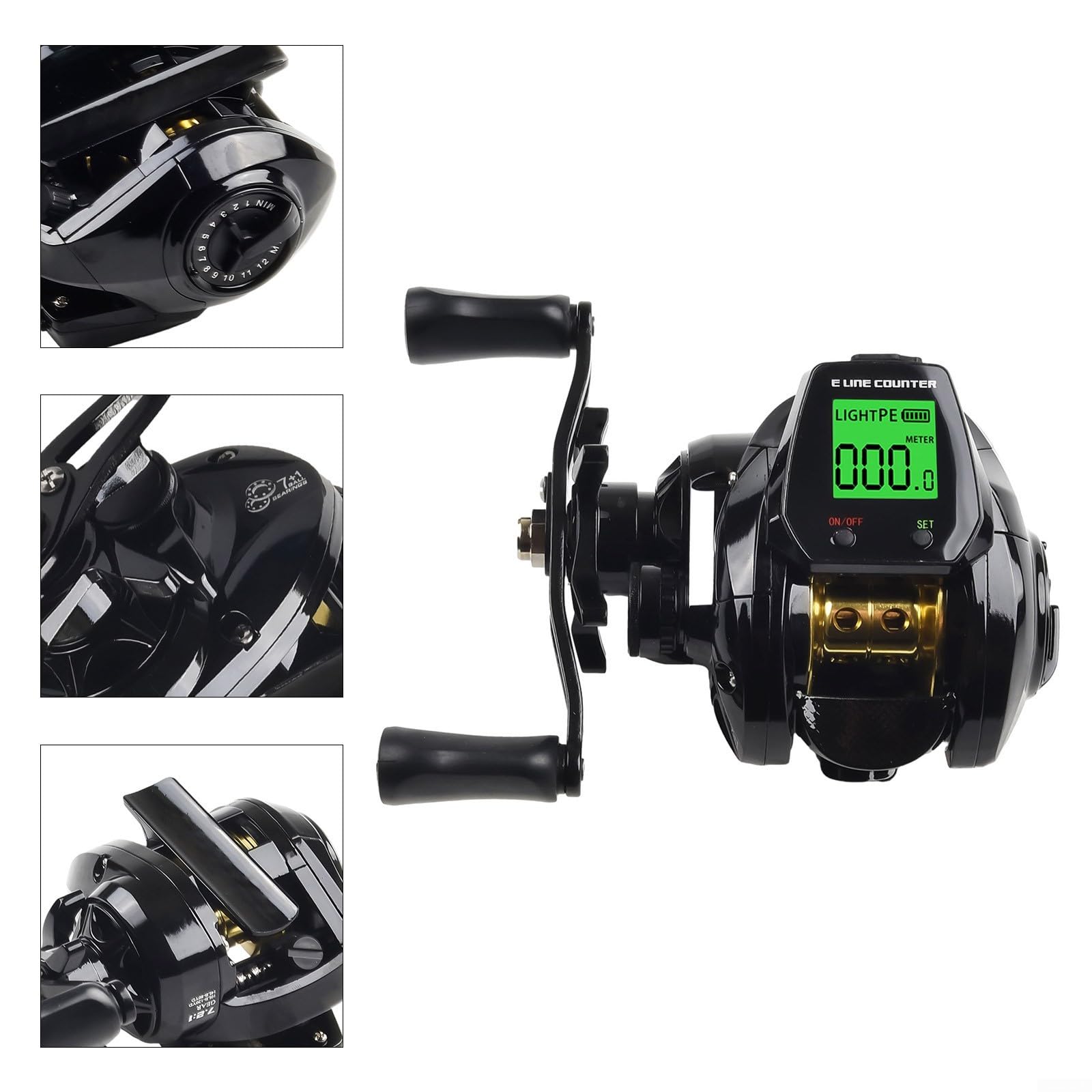 Carrete de cebo de pesca, carretes de pesca de aleación de aluminio con profundidad y velocidad ajustable para pesca