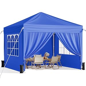 10x10 Pop Up Canopy with Sidewalls Instant Portable Canopy Tent with Carry Bag for Commercial Events Camping Parties
