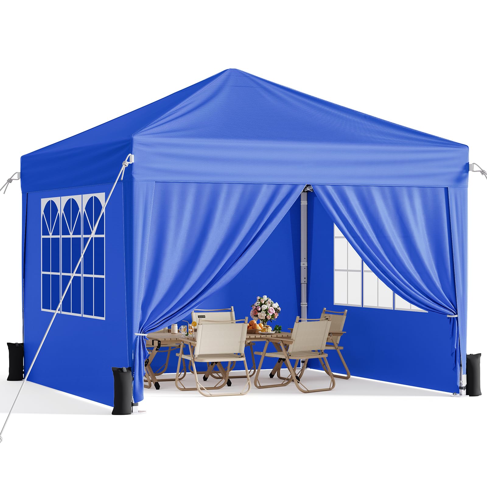 10x10 Pop Up Canopy with Sidewalls Instant Portable Canopy Tent with Carry Bag for Commercial Events Camping Parties