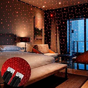USB Night Light Star Projector, Interior Car & Room Atmosphere Decoration, 2 Pack