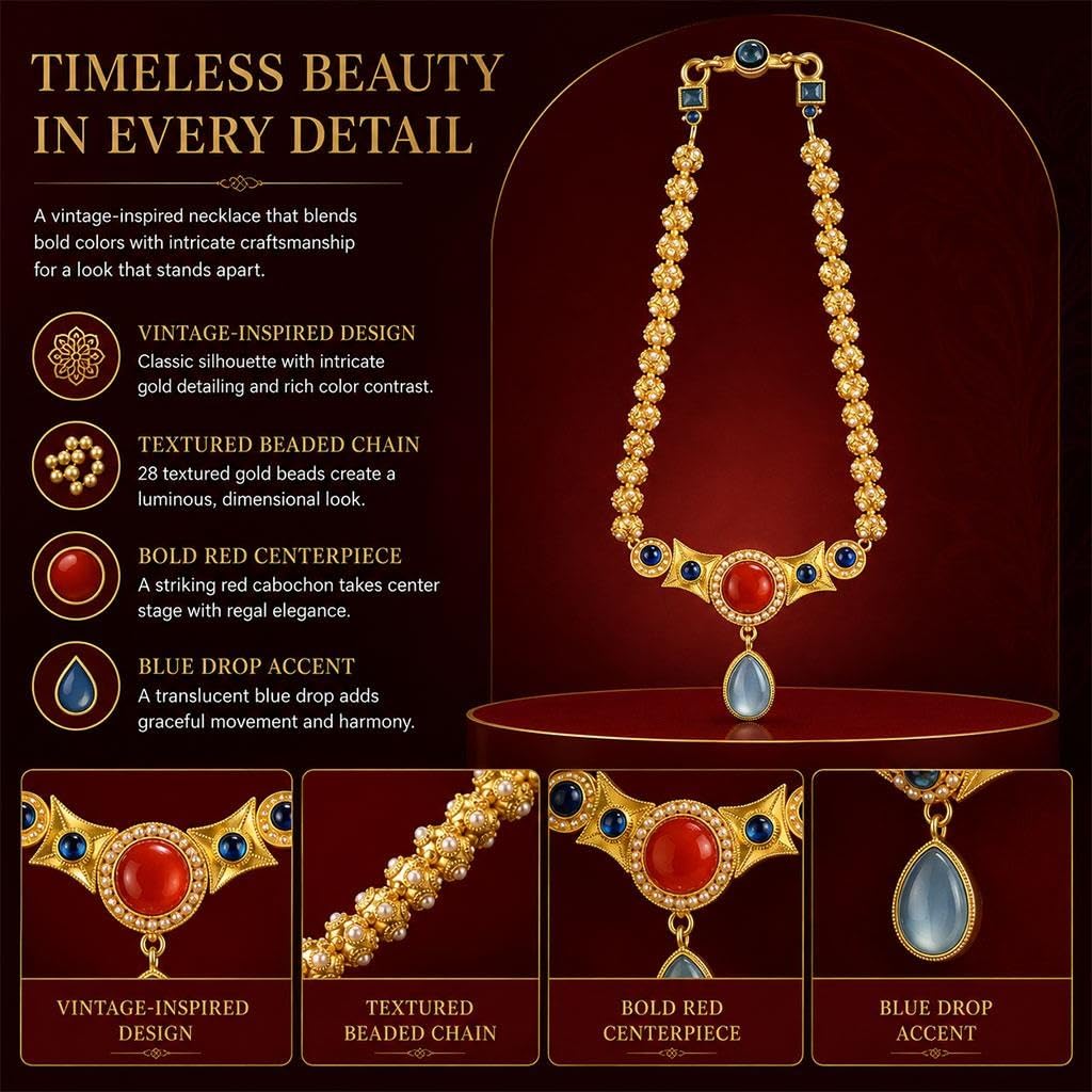Collana Vintage In Stile Cinese, Con Ciondolo In Pietra Preziosa