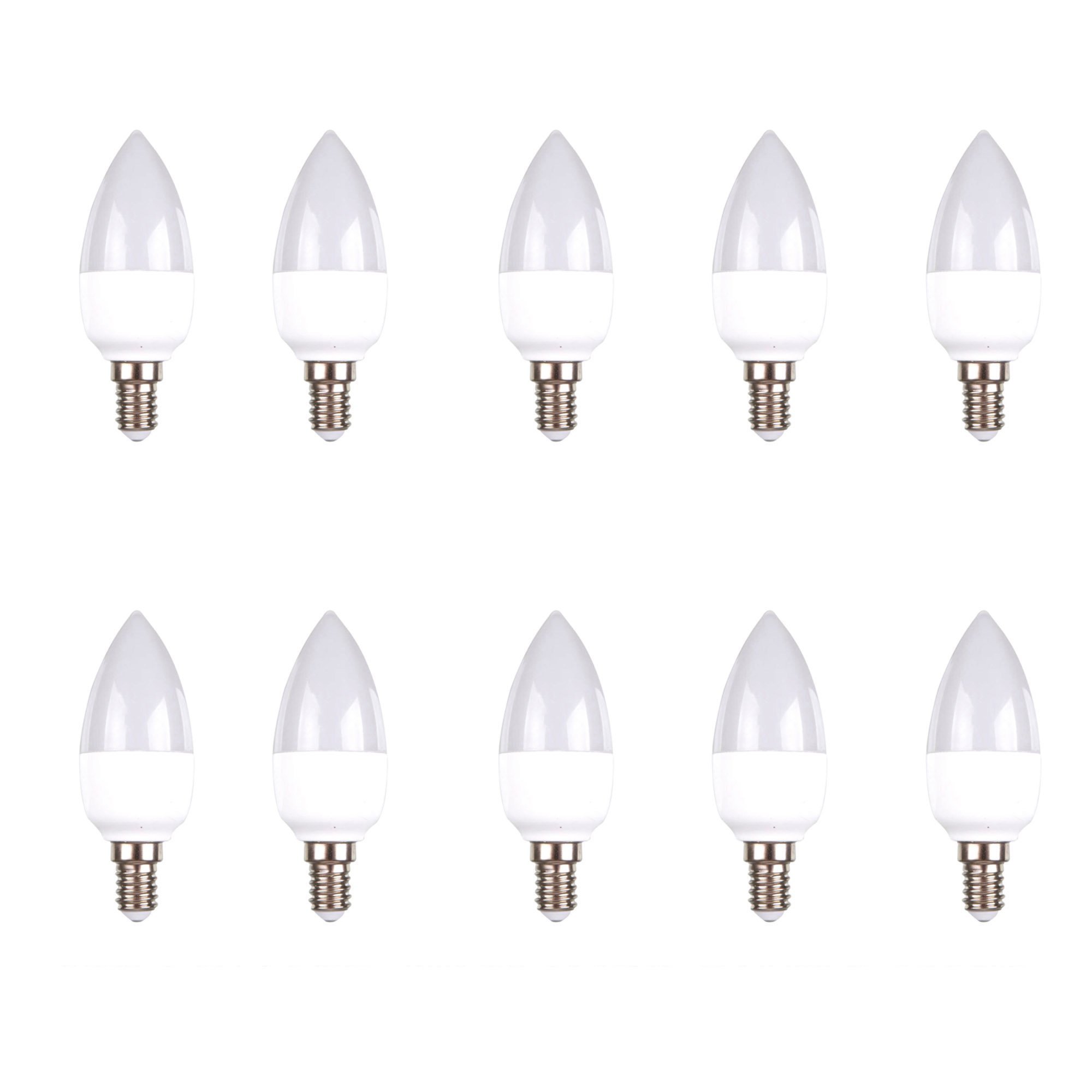 LED Candle 4 W (Pack 10) 200º Blanco Calido 3000 K E14 320LM 220 V-240 V High Quality [Energy Class A+]
