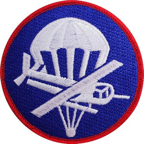 Miniatura 1 de Parche bordado parapente del ejército de los Estados Unidos, circular a todo color, con adhesivo termoadhesivo
