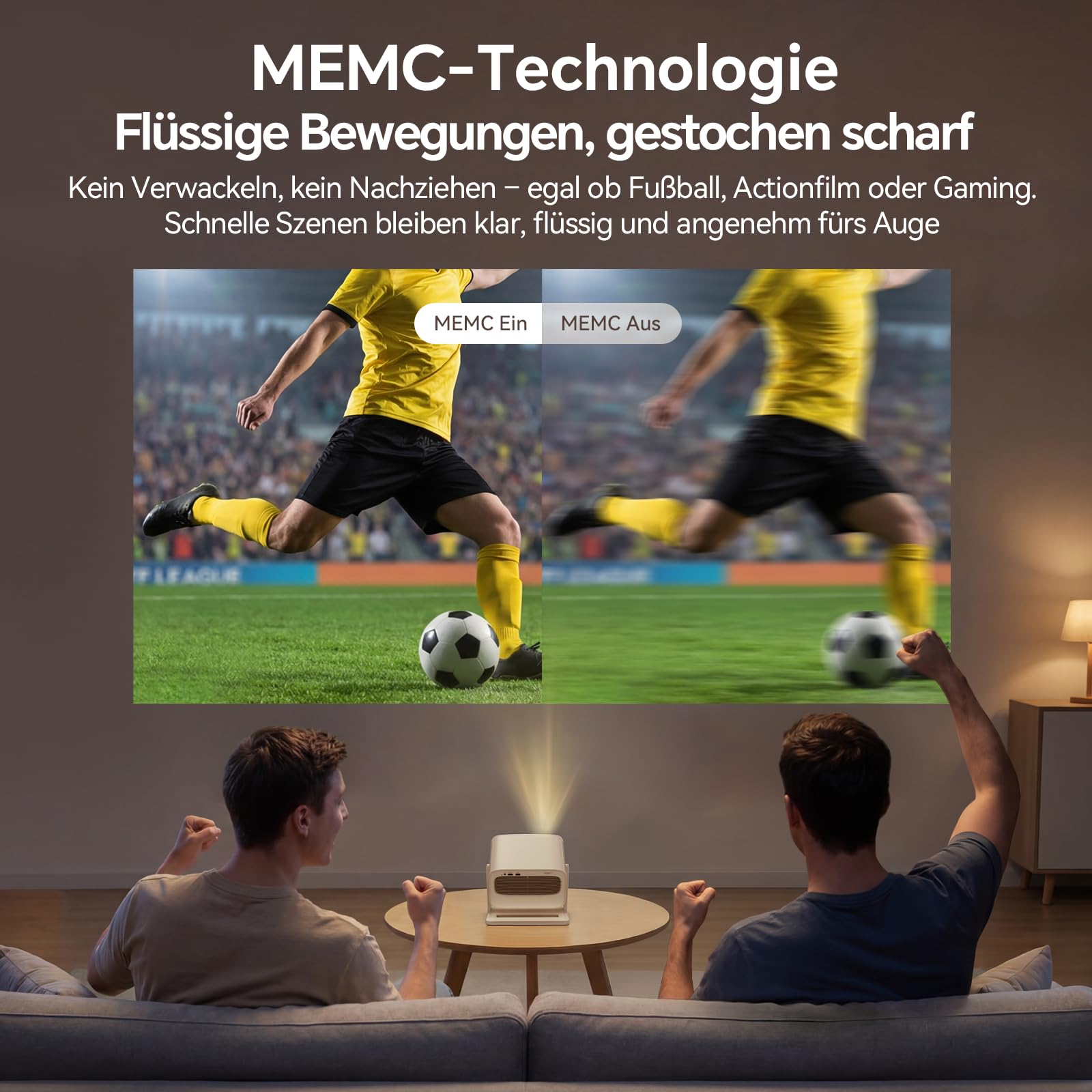 WANBO Vali 1 Pro Smart Beamer 4K Unterstützung MEMC HDR10 Dolby eARC HDMI 2.1 900 ANSI 1080P FHD Outdoor Projektor bis 260"