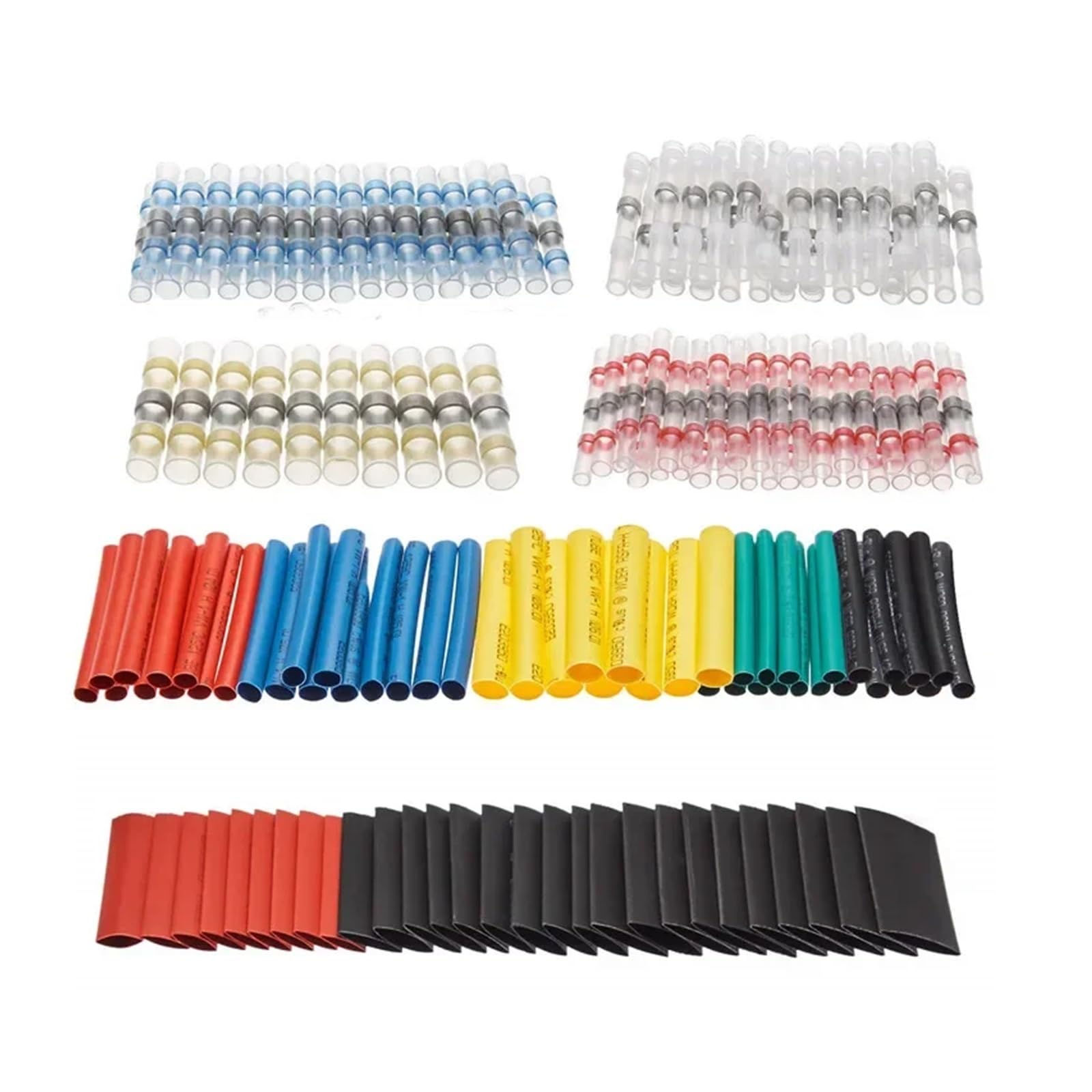 DSZUJTYROP 150PCS Heat Shrink Connectors Solder Seal Sleeve Electrical Wire Shrinkable Tube Fast Butt