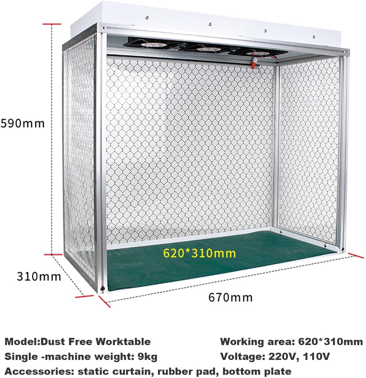 Vertikale Laminar Flow Haube mit 3 Ventilatoren, Clean Bench Workstation für staubfreien Arbeitsplatz in Labors und Werkstätten