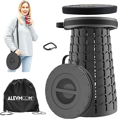 Miniatura 11 de ALEVMOOM Taburete plegable XL mejorado de 18.1 pulgadas con cojín, taburetes plegables portátiles para adultos, capacidad de 800 libras, taburete