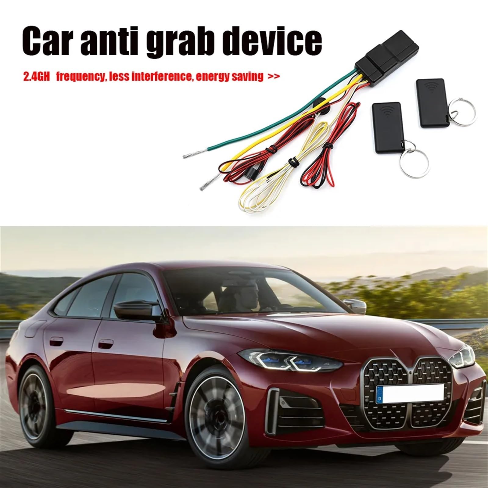 Sistema Alarma Antirrobo Coche Inmovilizador de Coche inalámbrico RFID 2,4G, Bloqueo Motor, Sistema Alarma automático, Dispositivo antirrobo con Corte Circuito Inteligente antisecuestro