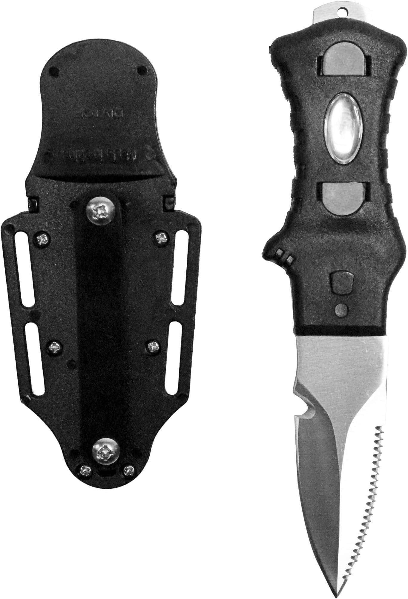 Scuba Choice Compact 7" Stainless Steel Point Tip BCD Knife, 420 Stainless Steel Blade, Ergonomic Moulded Nylon Grip, Compact for Scuba Diving, Outdoor & Survival Use