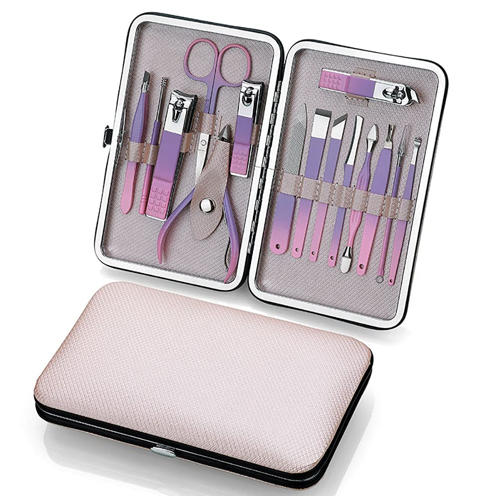 Kit de pédicure 15 pcs avec étui luxueux le cadeau idéal pour le soin des ongles