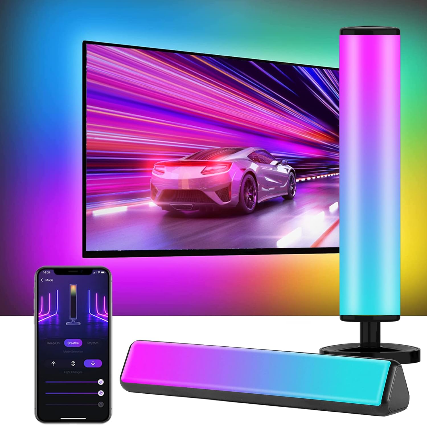 Syslux Smart LED Light Bar, RGB Smart LED Lamp with 21