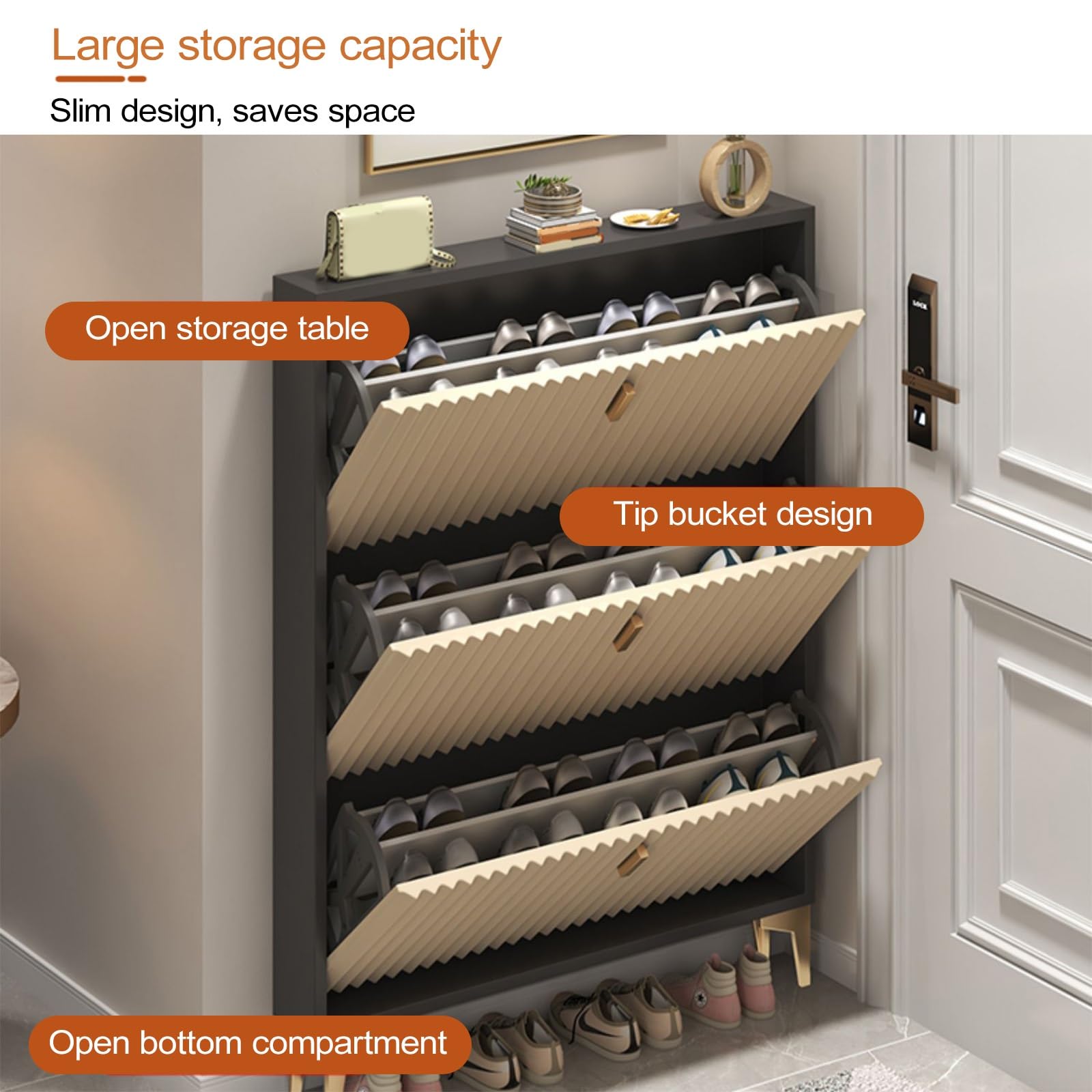 Amazon.com: ZYZSY Shoe Cabinet, Narrow Freestanding Shoe Organizer