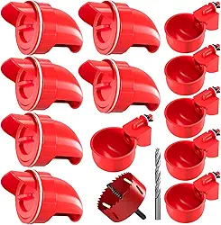 Alimentador de frango sem desperdício alimentador automático de aves DIY Conjunto de alimentadores e bebedouro de galinha 6 portas de alimentador de frango com 6 xícaras de água de frango Kit de alimentador automático de frango