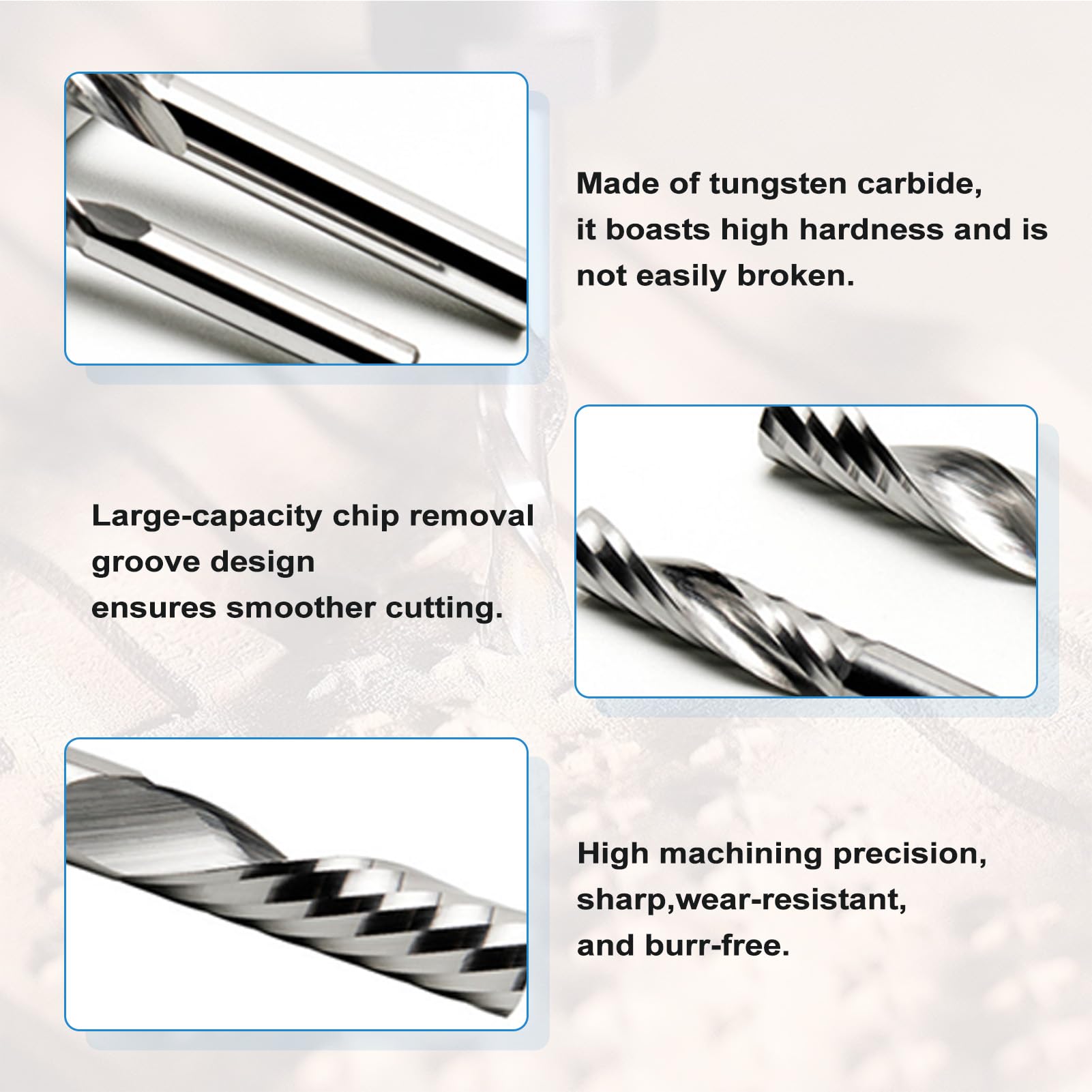 Frees Graveerbits, 10 stks Titanium Schede Wolfraamcarbide 1.5mm-3.175mm Frees Graveren Bits CNC Draaibank Braam Set