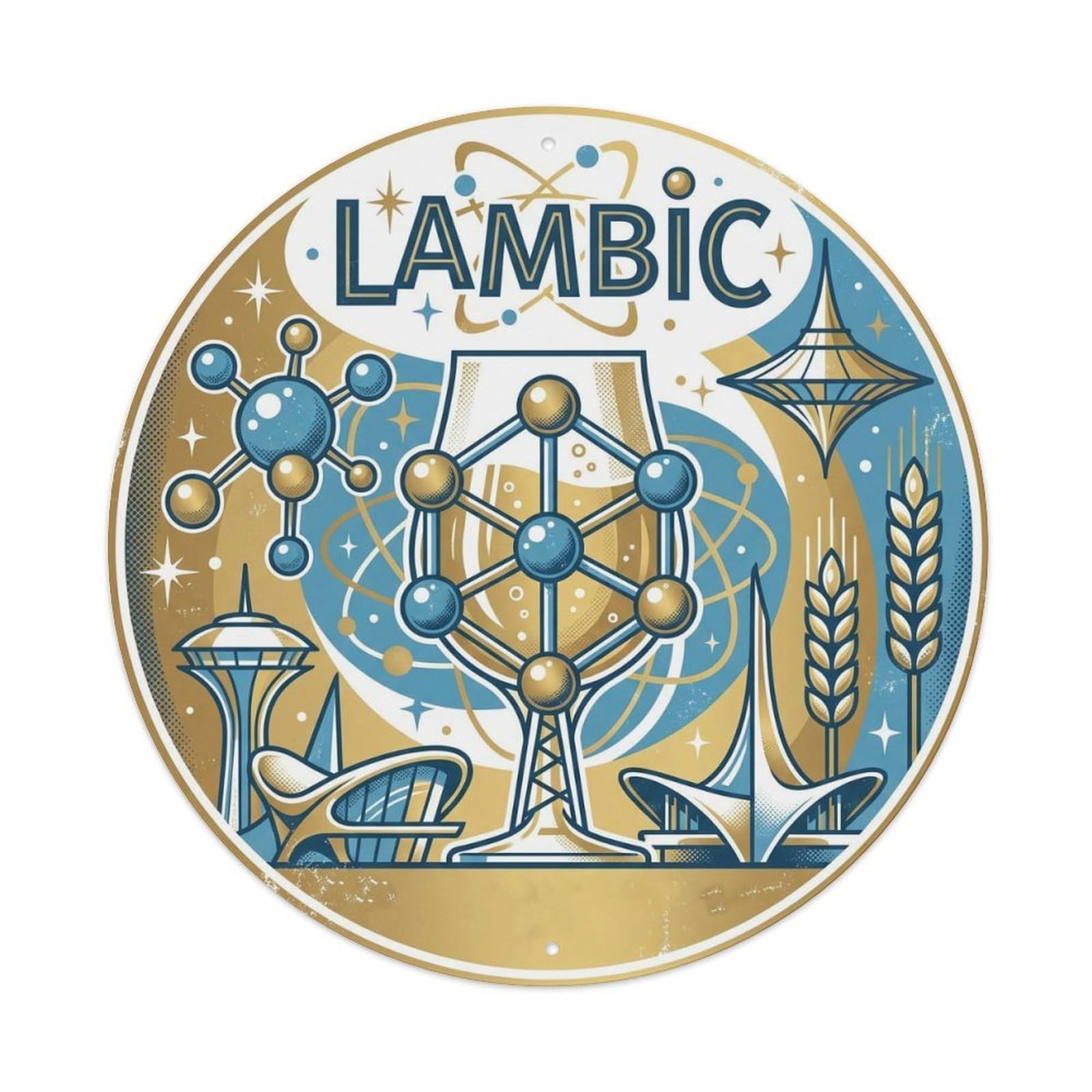 Retro Lambic Sour Beer Taproom Belgian Barrel Cellar Metal Tin Sign