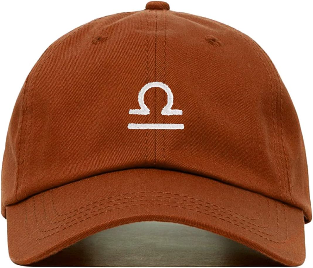 Libra Baseball Hat, Embroidered Dad Cap, Unstructured Soft Cotton, Adjustable Strap Back (Multiple Colors)