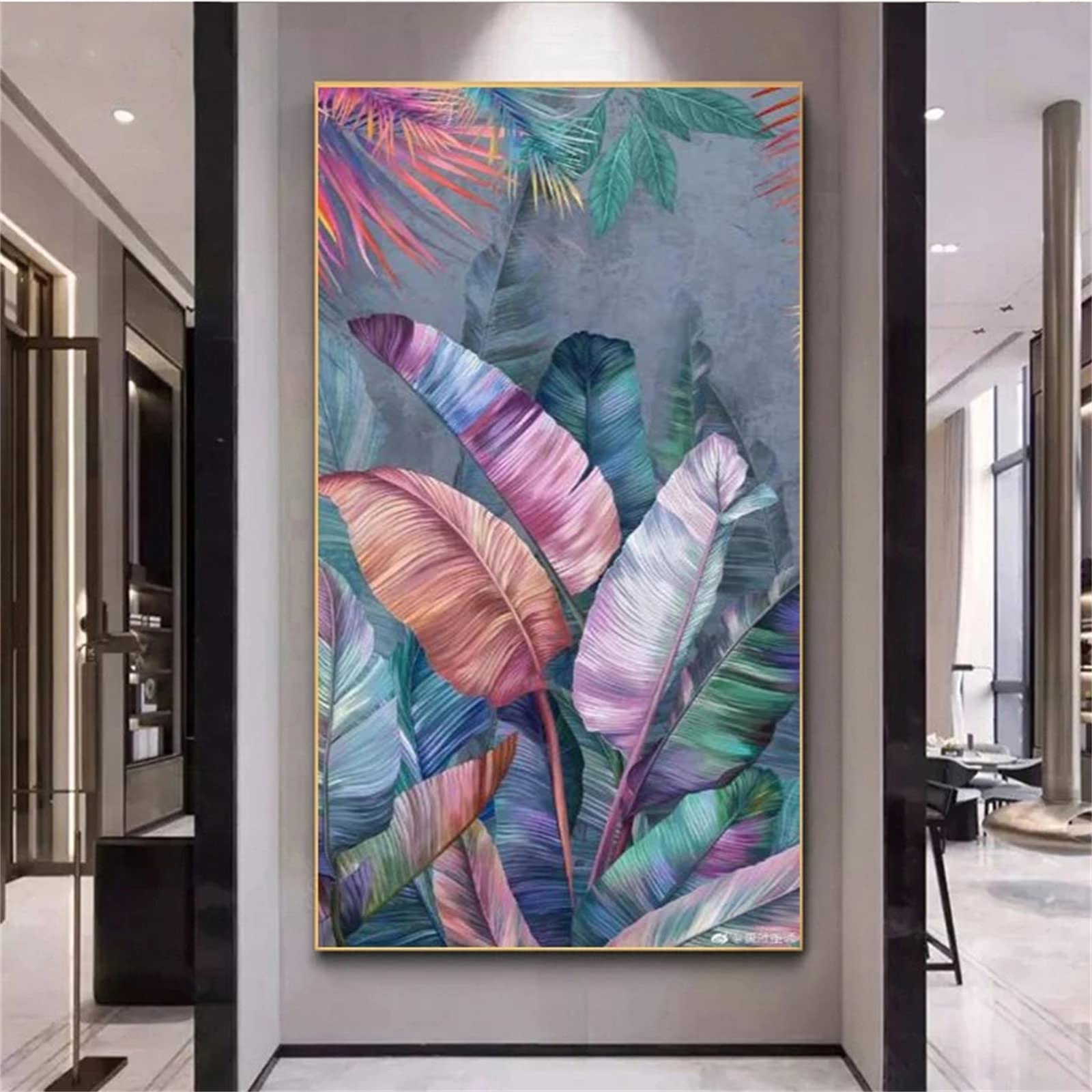 DIY zestawy do malowania diamentami 5D, pełne wiertło diamentowy obraz dla dorosłych i dzieci, kryształ górski haftowanie obrazy do dekoracji ścian domu - 90 x 180 cm (35 x 71 cali (kolorowe pióro)