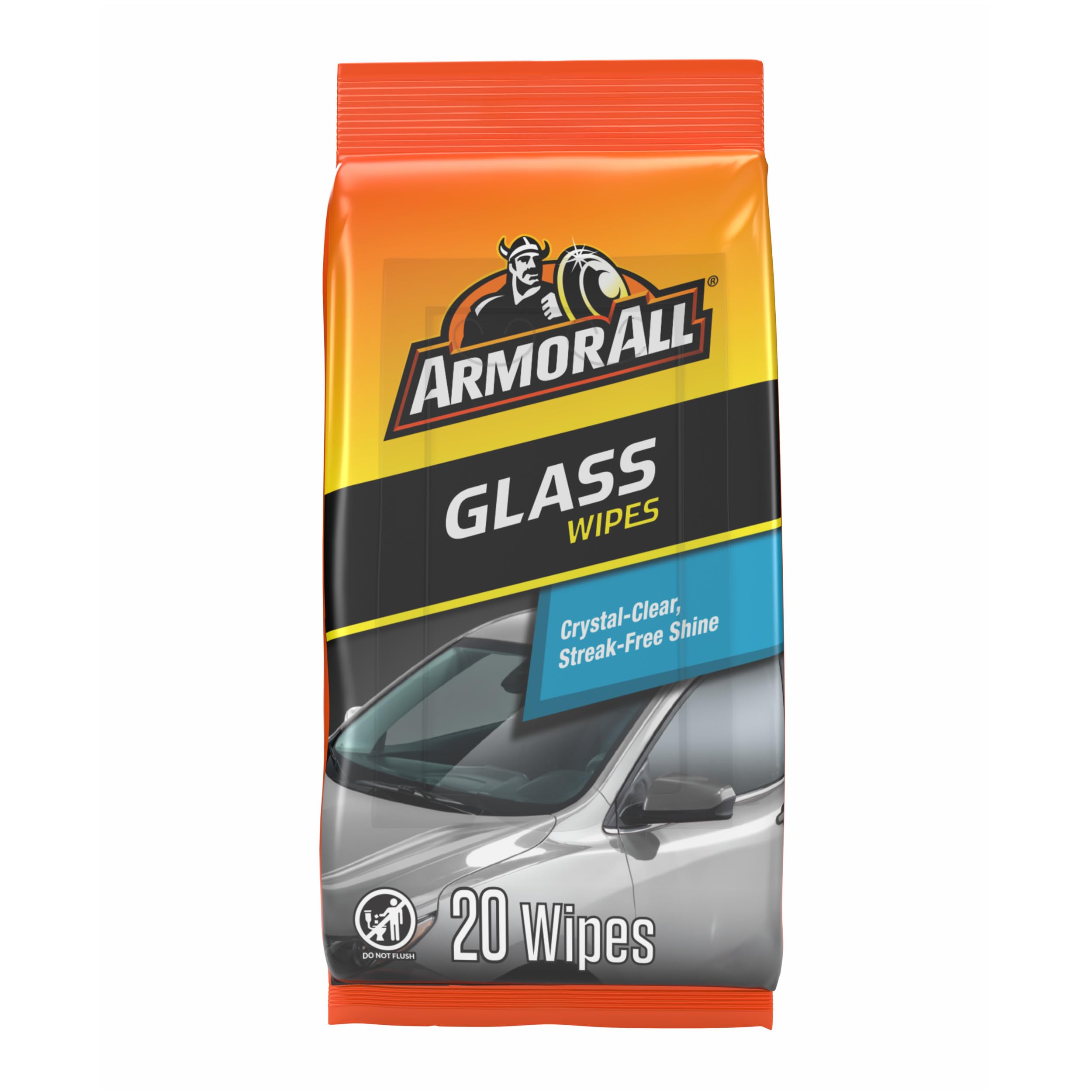 Armor All Car Glass Wipes, Auto Glass Cleaner Wipes for Dirt and Dust, 20 Count