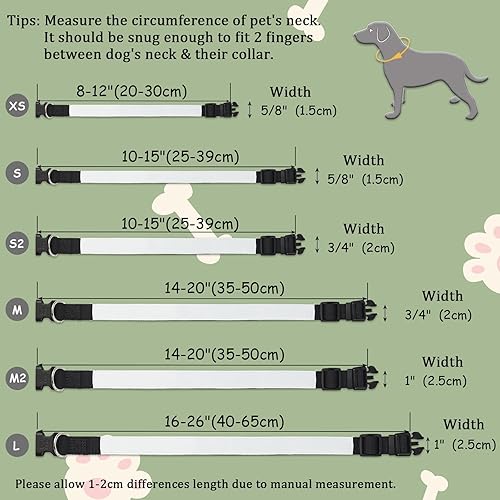 Miniatura 6 de Paquete de 5 collares de sublimación para perro, tamaño M2, en blanco, liso, personalizado con hebilla ajustable de liberación rápida, 4 tamaños