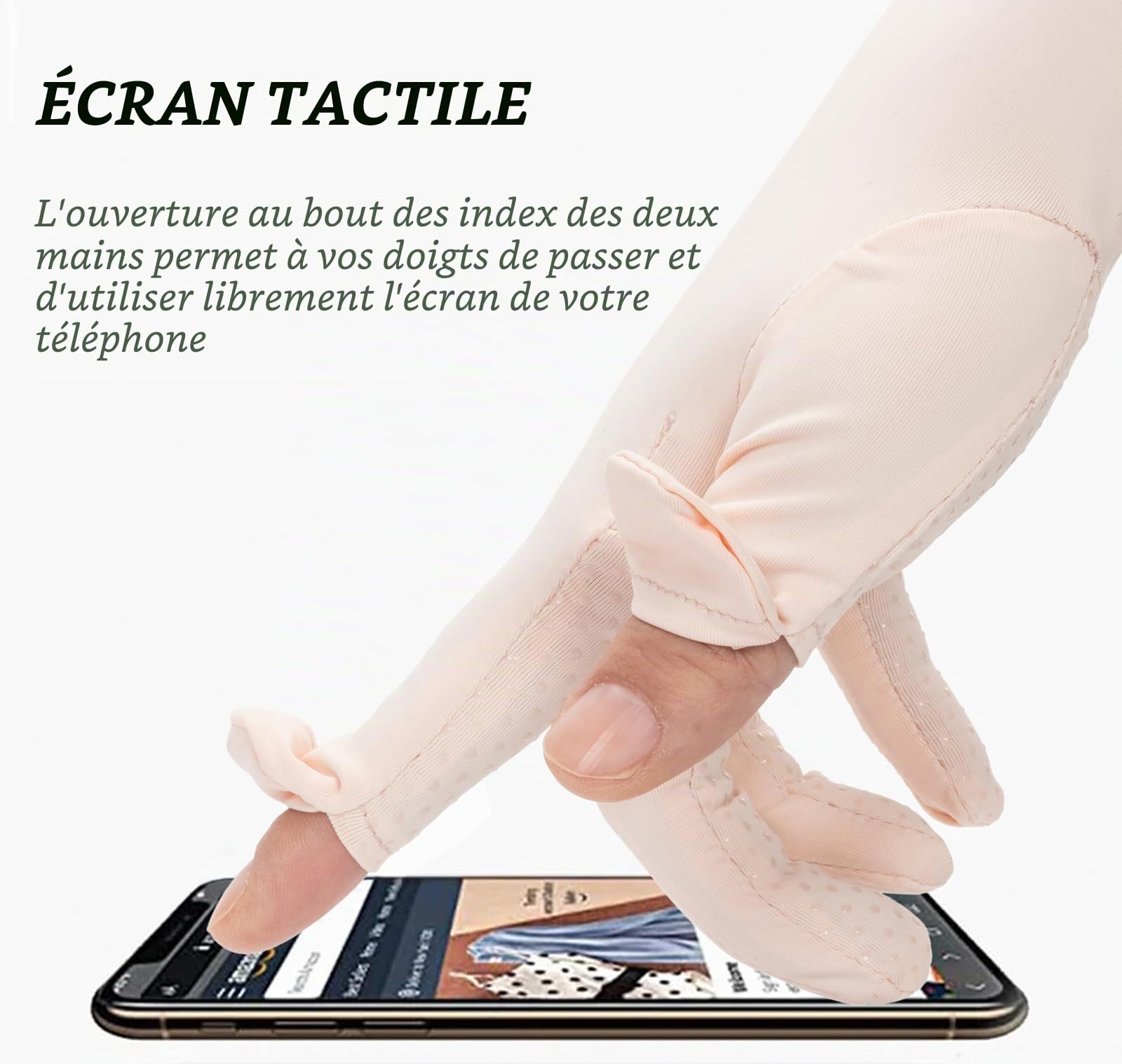 XuoAz Gants d'été avec protection UV et soleil - Longs gants de conduite - Anti-soleil - Antidérapants - Pour l'extérieur - Pour femme - Cyclisme