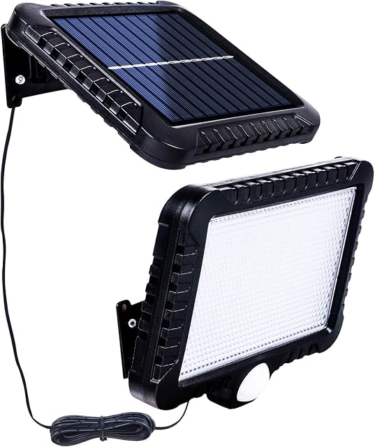HUOKU Split Solar Lights Outdoor 56 LED Motion Sensor Security Light with 120°Wide Angle IP65 Waterproof 2400 mAh Solar Powered Spotlight for Garden, Fence, Front Door, Yard