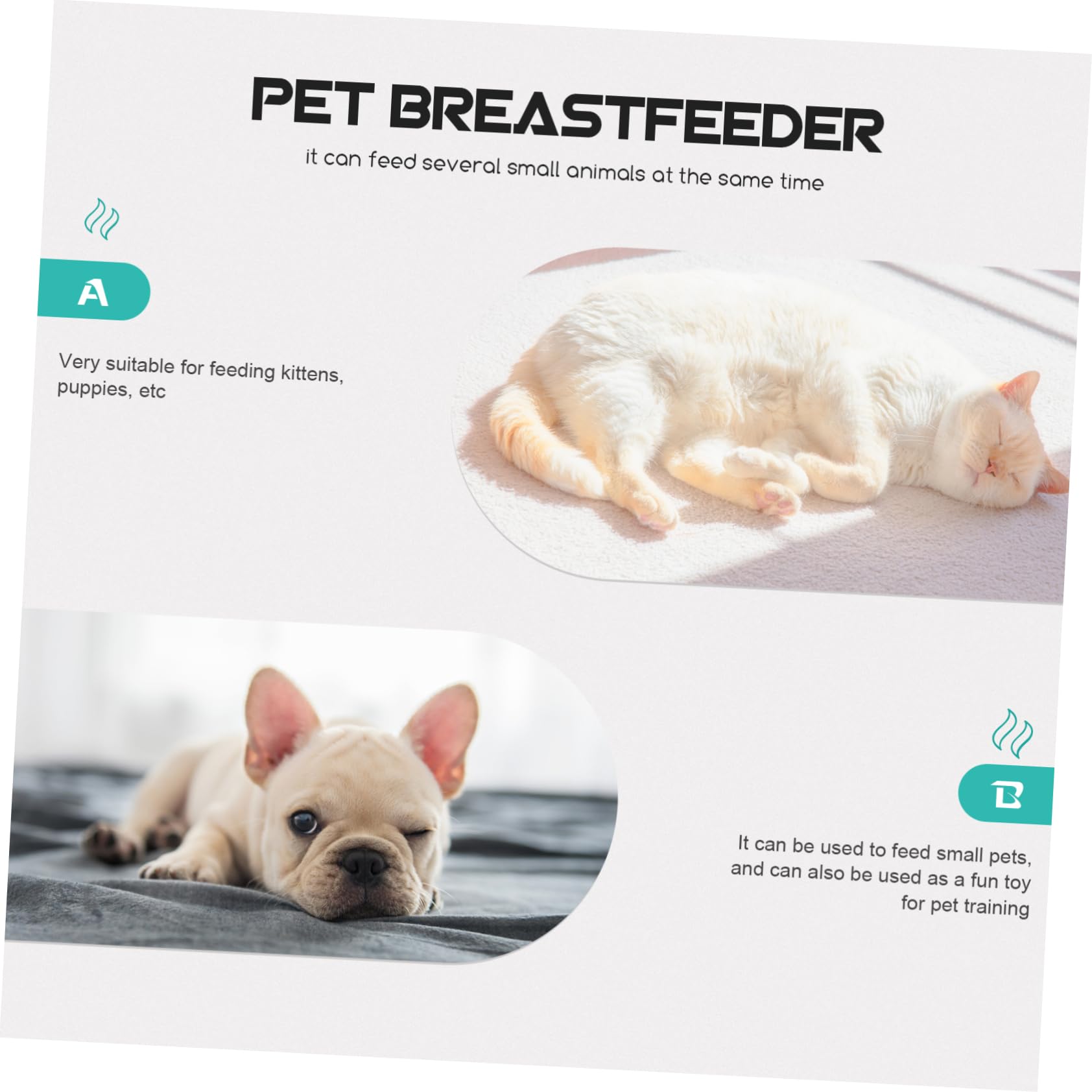 HEMOTON Biberon di Piccoli Animali Domestici per L'addestramento in Silicone Rosa Resistente ad Alte Temperature, Facile da Conservare per Cuccioli e Gattini