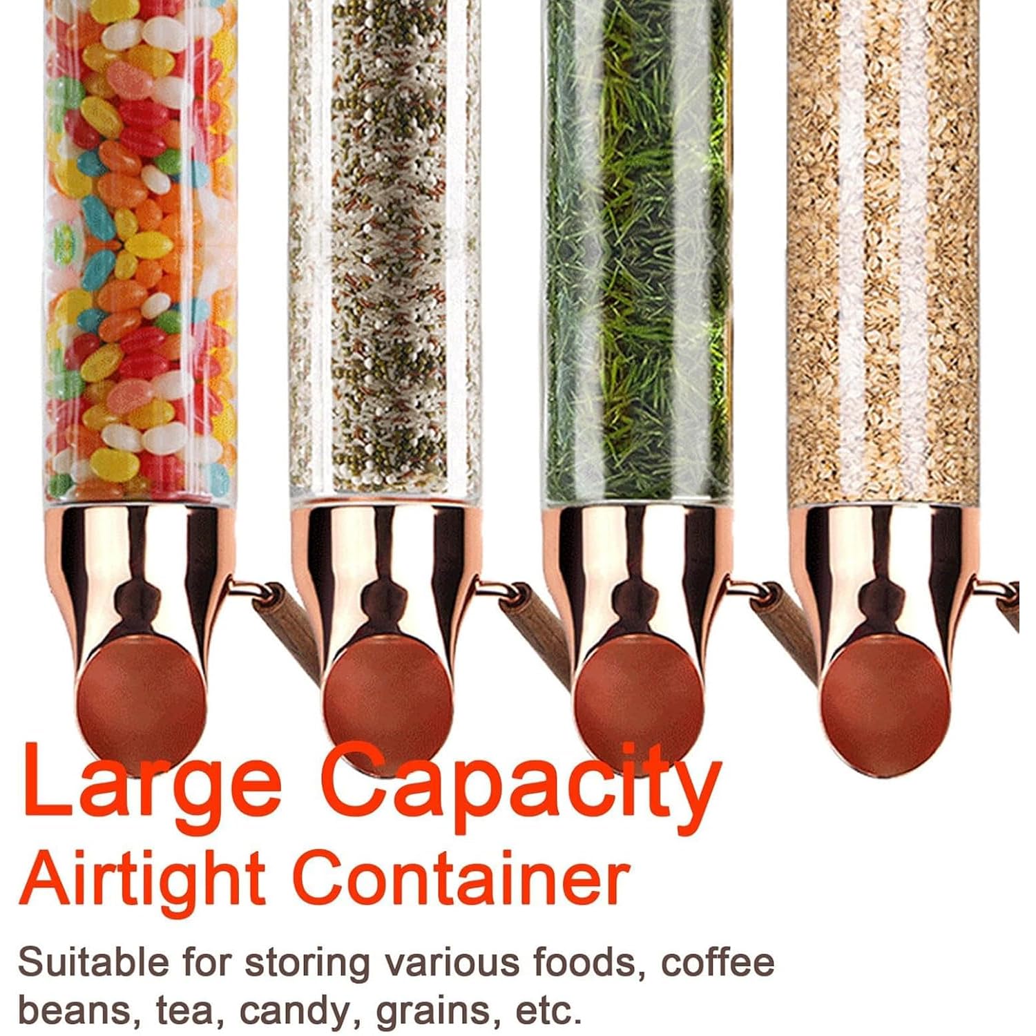 Distributeur de grains de café, récipient de rangement mural en acier inoxydable avec tube en verre, sortie réglable pour café, bonbons, thé, 9 cm de diamètre