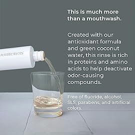 PerioSciences Natural Mouthwash Rinse Oral Care Pre Brush - Mint Anti Cavity Dry Mouth Plaque Remover for Healthier Gum Tissue & Teeth Enamel Protection - AO Dentist Recommended Clean - Pack of 2