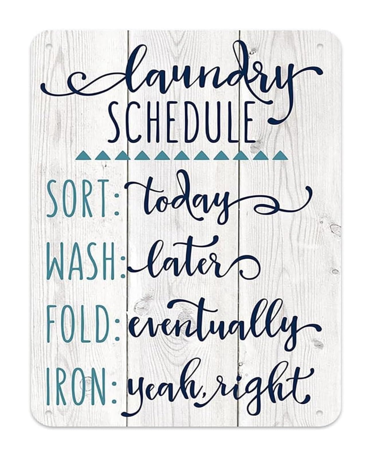 NWPNLXEA Farmhouse Laundry Plan Metal Tin Sign Vintage Rustic Schedule Plaque for Laundry Room 8 X 12 in