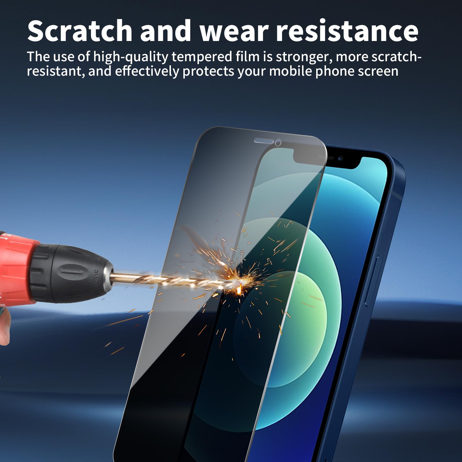 2+ 2Pack pour iPhone 12 de Protection Verre Trempé Anti-Espion + Protecteur D'objectif D'appareil Photo, Dureté 9H Vitre, Compatible Avec Les Coques et Résistant Aux Rayures