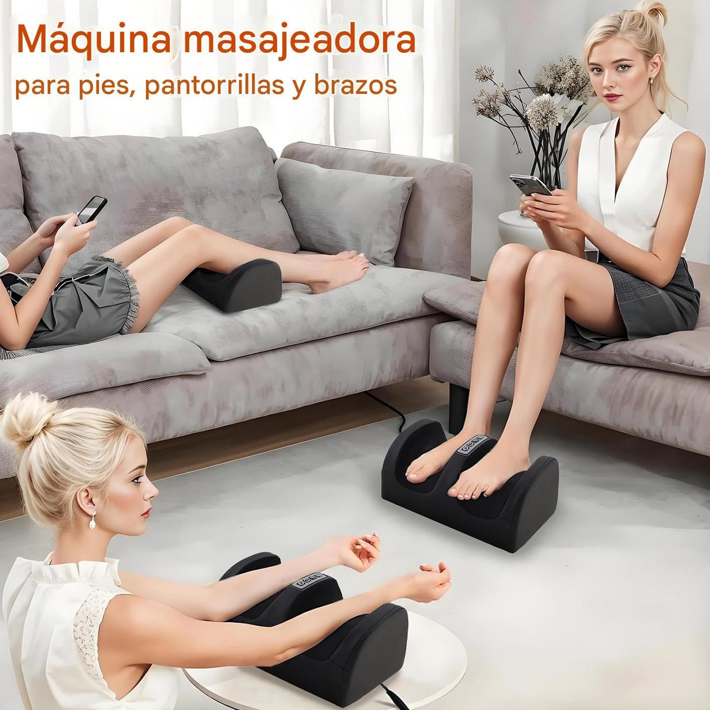Masajeador De Pies Con Calor Masaje Podal Con Función De Amasado | Dispositivo Relajante de Cuidado Corporal para Pantorrillas y Plantares Unisex en Casa