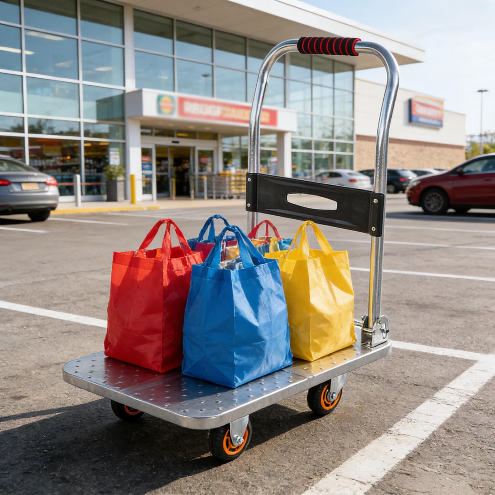 Carrello pieghevole resistente con ruote 60 x 40 cm Tlley per un facile sollevamento di carichi pesanti e transatlantico, piattaforma pieghevole versatile per trasloco di forniture e attrezzature