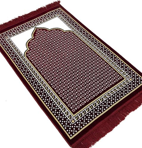 Miniatura 10 de Modefa Alfombra de oración islámica turca, alfombra de terciopelo fina y ligera, alfombra de oración musulmana suave, Janamaz, regalo de Ramadán o